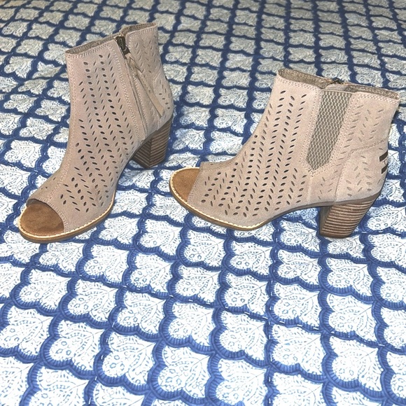 toms peep toe booties